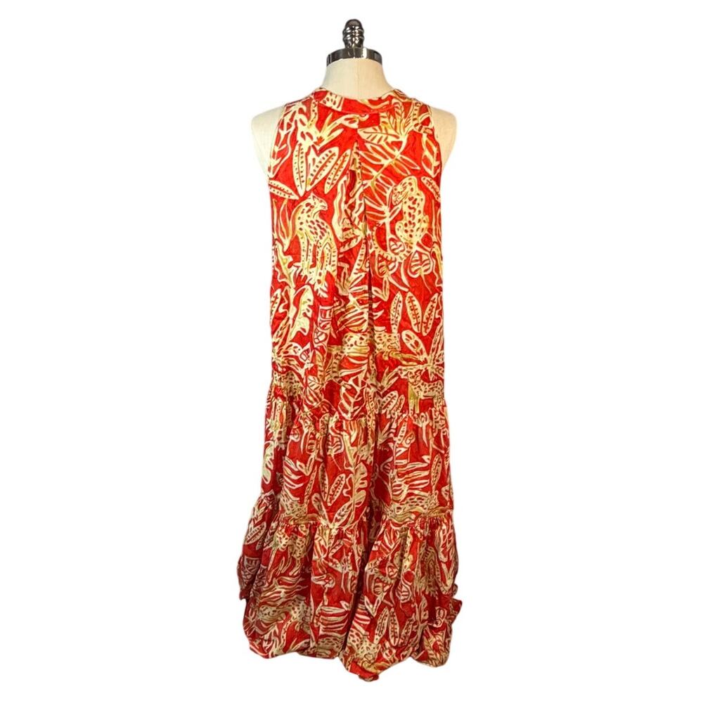 Anthropologie Beatrice .b Tiered Sleeveless Burnt Orange Maxi Dress Size Large - Picture 3 of 4
